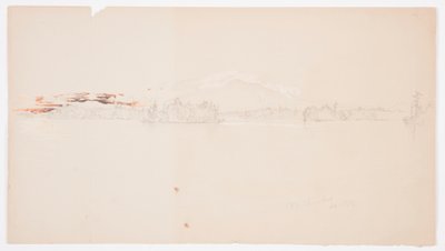 Rajz, Millinocket-tó, a Katahdin-hegyre néző kilátás, 1878. szeptember alkotó: Frederic Edwin Church