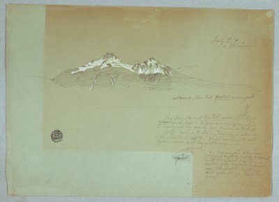 Rajz, Iliniza hegy, Ecuador, 1857. július 3. alkotó: Frederic Edwin Church