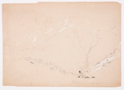 Rajz, a Katahdin-hegy délről, 1852. augusztus 1852. alkotó: Frederic Edwin Church