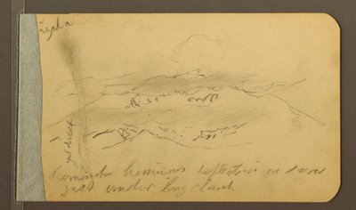 Rajz, hegyoldal, 1889 alkotó: Frederic Edwin Church