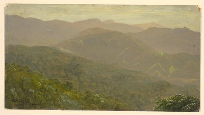 Rajz, hegyvidéki táj, 1865 augusztus alkotó: Frederic Edwin Church