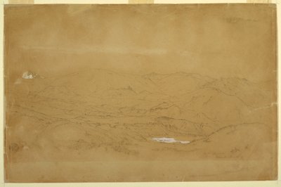 Rajz, Hegyi táj Guanojo és Guaranda közelében, Ecuador, 1857. június 10. alkotó: Frederic Edwin Church