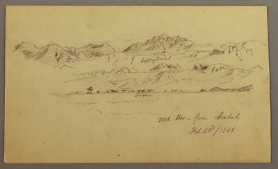 Rajz, Hegycsúcsok, 1868. február 22. alkotó: Frederic Edwin Church