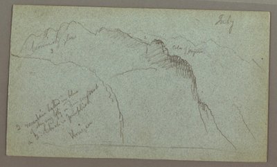 Rajz, Hegycsúcsok, július, valószínűleg 1868 alkotó: Frederic Edwin Church