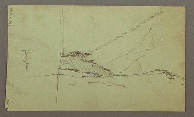 Rajz, Hegycsúcsok, folyó, 1868. július alkotó: Frederic Edwin Church