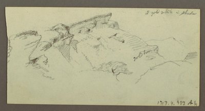 Rajz, Hegycsúcsok, valószínűleg 1868 alkotó: Frederic Edwin Church