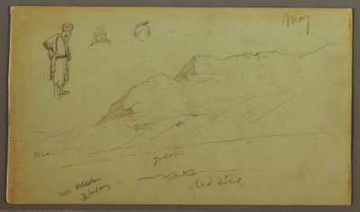 Rajz, Hegyvidék, Figuratanulmányok, május, valószínűleg 1868 alkotó: Frederic Edwin Church