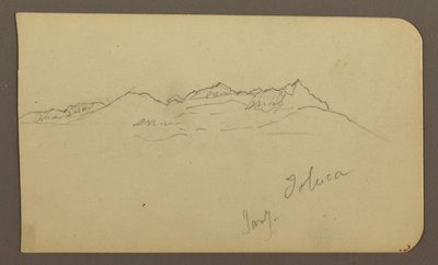 Rajz, hegyvonulat, Toluca; hátoldal: Meredek, hegyvonulat, Toluca, 1885. január 7. alkotó: Frederic Edwin Church