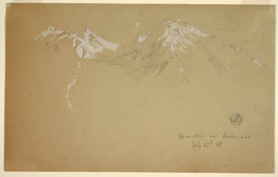 Rajz, "Hegy a Hintersee fölött", Berchtesgaden közelében, Bajorország, 1868. július 27. alkotó: Frederic Edwin Church
