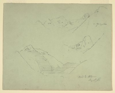 Rajz, Abtenau melletti hegyek, Salzkammergut, 1868. augusztus 5. alkotó: Frederic Edwin Church