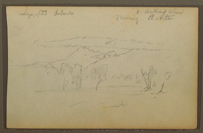 Rajz, Oltár-hegy, Riobama, Ecuador, 1853. szeptember alkotó: Frederic Edwin Church