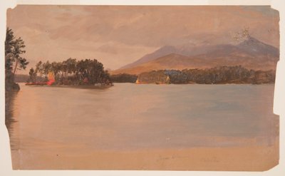 Rajz, a Katahdin hegy a Togue-tó felől, 1878 alkotó: Frederic Edwin Church