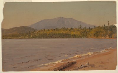 Rajz, Katahdin hegy a Togue-tó felől, valószínűleg 1878 alkotó: Frederic Edwin Church