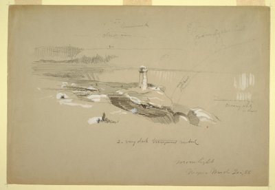 Rajz, Niagara-vízesés a Terrapin Pointról, 1856. március 20. alkotó: Frederic Edwin Church