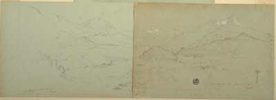 Rajz, Unter-Schönau panorámaképe, 1868 alkotó: Frederic Edwin Church