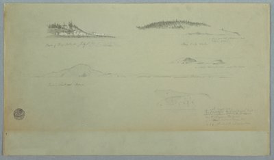Rajz, Fogo sziget egy része, Indián tekintet, 1859. július 2. alkotó: Frederic Edwin Church