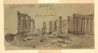 Rajz, Parthenon, Athén nyugatról, 1869. április alkotó: Frederic Edwin Church