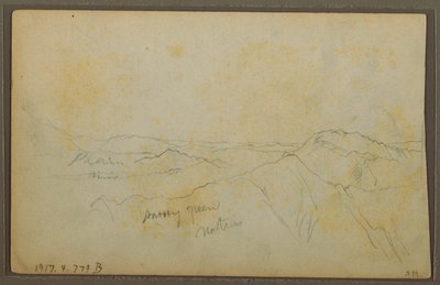 Rajz, Popayan, Kolumbia; hátoldal: Hegyvidéki táj, Kolumbia, 1853. augusztus 9. alkotó: Frederic Edwin Church