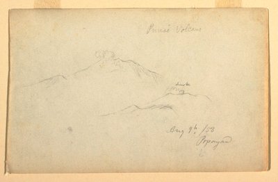 Rajz, Purese vulkán Popayanból, Kolumbia, 1853. augusztus 9. alkotó: Frederic Edwin Church