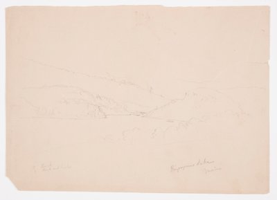 Rajz, Ripogenus-tó, 1855 körül. alkotó: Frederic Edwin Church