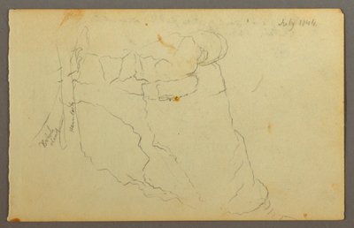 Rajz, sziklák, 1844 alkotó: Frederic Edwin Church