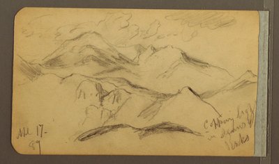Rajz, Sziklás hegyek, 1889. április 17. alkotó: Frederic Edwin Church