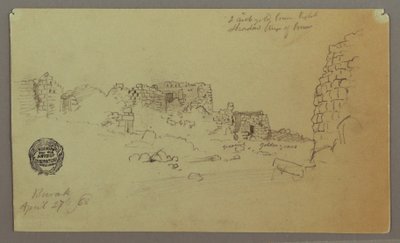 Rajz, romok, 1868. április 27. alkotó: Frederic Edwin Church