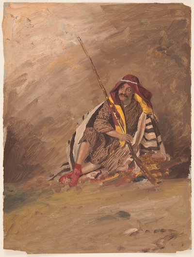 Rajz, Ülő beduin, valószínűleg 1868 februárja alkotó: Frederic Edwin Church