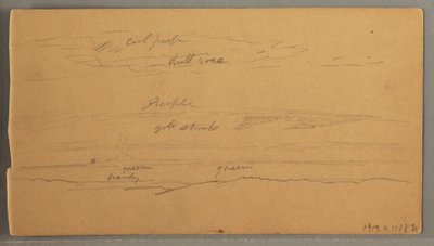 Rajz, Éles hegycsúcsok, felhős ég, 1874. június alkotó: Frederic Edwin Church