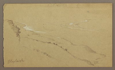 Rajz, Part és tenger, "Bloxburgh", 1865. augusztus alkotó: Frederic Edwin Church