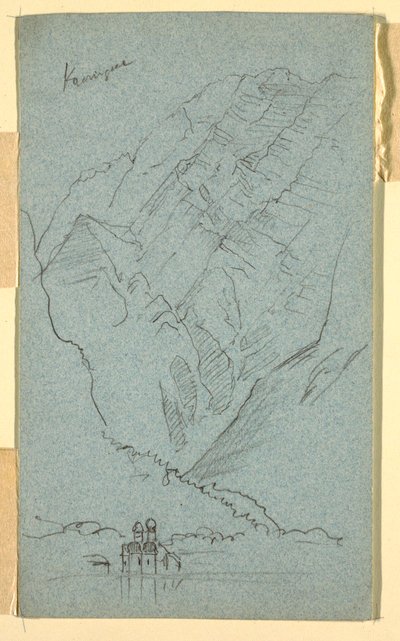 Rajz, A Königssee partja, B, 1868. július alkotó: Frederic Edwin Church