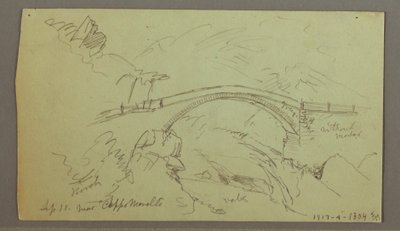 Rajz, Szentély az erdőben, 1868 szeptembere alkotó: Frederic Edwin Church