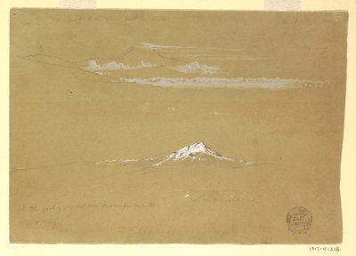 Rajz, Sincholagua, reggel, a Nap templomából, Quito, 1857. június 24. alkotó: Frederic Edwin Church