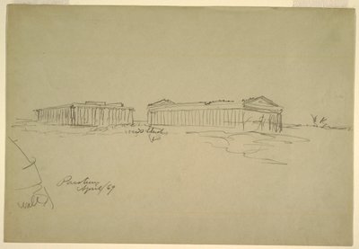 Rajz, vázlatok, Paestum, Dél-Olaszország, 1869. április alkotó: Frederic Edwin Church