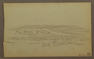 Rajz, Égi tanulmány, hegygerincek, szivárvány, 1860-as évek alkotó: Frederic Edwin Church
