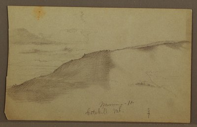 Rajz, Lejtős hegyek, valószínűleg 1860-as évek alkotó: Frederic Edwin Church