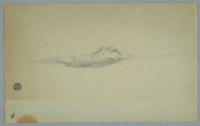 Rajz, A vulkán havas csúcsa, 1850-60 alkotó: Frederic Edwin Church