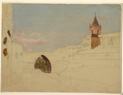 Rajz, dél-amerikai városnézés, 1857 alkotó: Frederic Edwin Church