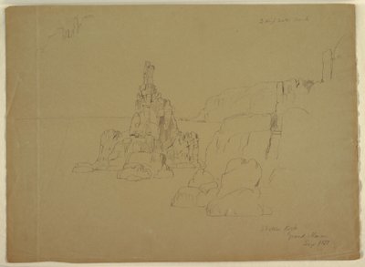 Rajz, "Szobor-szikla", 1851 szeptembere alkotó: Frederic Edwin Church