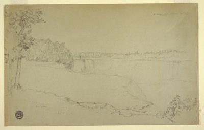 Rajz, tanulmányok. A Niagara-vízesés, valószínűleg 1856. alkotó: Frederic Edwin Church