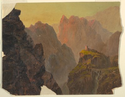 Rajz, Tanulmány képzeletbeli dél-amerikai tájról", 1853-55 alkotó: Frederic Edwin Church