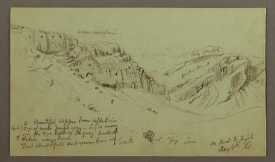 Rajz, tanulmány egy völgy oldaláról, 1868. május 4. alkotó: Frederic Edwin Church