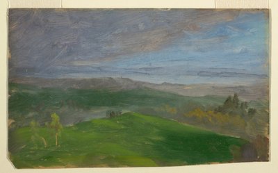 Rajz, Nyári kilátás, Hudson-völgy, New York, 1870-80 alkotó: Frederic Edwin Church
