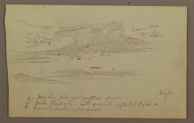 Rajz, Csúcs és égbolt, 1881. július alkotó: Frederic Edwin Church