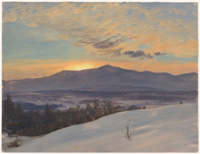 Rajz, Naplemente a Hudson-völgyön át, tél, 1870-80 alkotó: Frederic Edwin Church