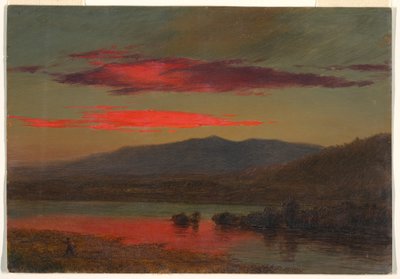 Rajz, naplemente, Hudson, New York, 1873. december 25. alkotó: Frederic Edwin Church