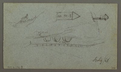 Rajz, Tauern-csúcsok, A K nigss, 1868. július alkotó: Frederic Edwin Church