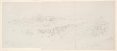 Rajz, Templomok reggel, Baalbek, 1868. május 12. alkotó: Frederic Edwin Church
