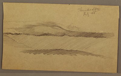 Rajz, Zivatar a hegygerinc felett, 1866. július alkotó: Frederic Edwin Church