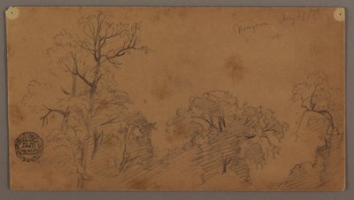 Rajz, facsúcsok, Niagara, 1856. augusztus 27. alkotó: Frederic Edwin Church